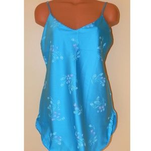 Pollinaise Chemise Blue Floral Vintage Lingerie M. EUC